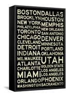 National Basketball Association Cities Vintage Style-null-Framed Stretched Canvas