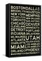 National Basketball Association Cities Vintage Style-null-Framed Stretched Canvas