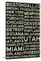 National Basketball Association Cities Vintage Style-null-Stretched Canvas