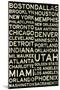 National Basketball Association Cities Vintage Style-null-Mounted Art Print