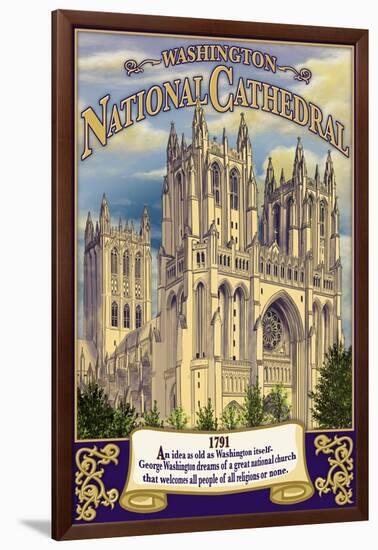 National Cathedral - Washington, Dc, c.2009-Lantern Press-Framed Art Print