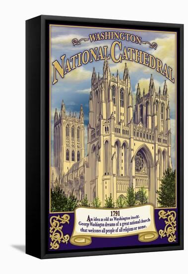 National Cathedral - Washington, Dc, c.2009-Lantern Press-Framed Stretched Canvas