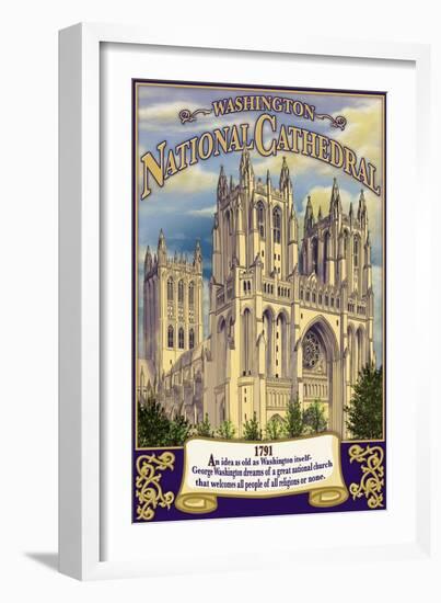 National Cathedral - Washington, Dc, c.2009-Lantern Press-Framed Art Print