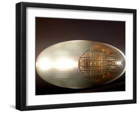 National Centre for the Performing Arts, Egg Shape Reflection, Illuminated During National Day Fest-Kimberly Walker-Framed Photographic Print