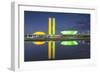 National Congress at Dusk, Brasilia, Federal District, Brazil-Ian Trower-Framed Photographic Print