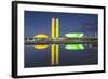 National Congress at Dusk, Brasilia, Federal District, Brazil-Ian Trower-Framed Photographic Print