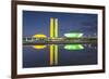 National Congress at Dusk, Brasilia, Federal District, Brazil-Ian Trower-Framed Photographic Print