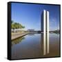 National Congress, Brasilia, Federal District, Brazil-Ian Trower-Framed Stretched Canvas