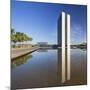 National Congress, Brasilia, Federal District, Brazil-Ian Trower-Mounted Photographic Print