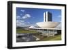 National Congress, UNESCO World Heritage Site, Brasilia, Federal District, Brazil, South America-Ian Trower-Framed Photographic Print