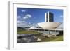 National Congress, UNESCO World Heritage Site, Brasilia, Federal District, Brazil, South America-Ian Trower-Framed Photographic Print