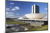 National Congress, UNESCO World Heritage Site, Brasilia, Federal District, Brazil, South America-Ian Trower-Mounted Photographic Print