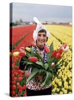 National Costume and Tulips, Holland-Adina Tovy-Stretched Canvas