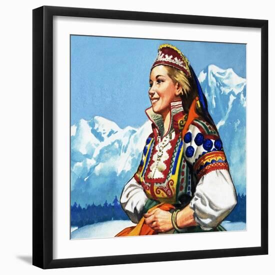 National Costume of Yugoslavia-null-Framed Giclee Print