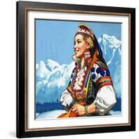 National Costume of Yugoslavia-null-Framed Giclee Print