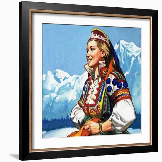 National Costume of Yugoslavia-null-Framed Giclee Print