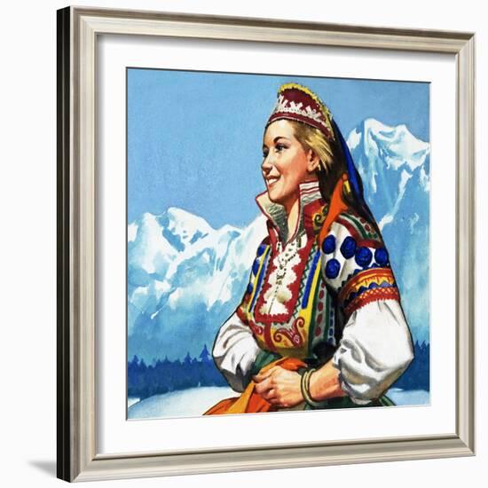 National Costume of Yugoslavia-null-Framed Giclee Print