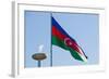 National Flag Blowing in Wind, Baku, Azerbaijan-Michael Runkel-Framed Photographic Print