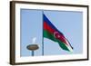 National Flag Blowing in Wind, Baku, Azerbaijan-Michael Runkel-Framed Photographic Print