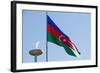 National Flag Blowing in Wind, Baku, Azerbaijan-Michael Runkel-Framed Photographic Print