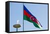 National Flag Blowing in Wind, Baku, Azerbaijan-Michael Runkel-Framed Stretched Canvas