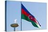 National Flag Blowing in Wind, Baku, Azerbaijan-Michael Runkel-Stretched Canvas