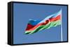 National Flag Blowing in Wind, Baku, Azerbaijan-Michael Runkel-Framed Stretched Canvas