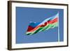 National Flag Blowing in Wind, Baku, Azerbaijan-Michael Runkel-Framed Photographic Print