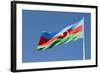 National Flag Blowing in Wind, Baku, Azerbaijan-Michael Runkel-Framed Photographic Print