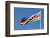 National Flag Blowing in Wind, Baku, Azerbaijan-Michael Runkel-Framed Photographic Print