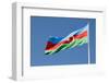 National Flag Blowing in Wind, Baku, Azerbaijan-Michael Runkel-Framed Photographic Print