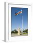 National Flag Blowing in Wind, Baku, Azerbaijan-Michael Runkel-Framed Photographic Print