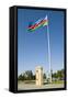 National Flag Blowing in Wind, Baku, Azerbaijan-Michael Runkel-Framed Stretched Canvas