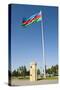 National Flag Blowing in Wind, Baku, Azerbaijan-Michael Runkel-Stretched Canvas