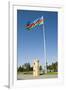 National Flag Blowing in Wind, Baku, Azerbaijan-Michael Runkel-Framed Photographic Print