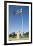 National Flag Blowing in Wind, Baku, Azerbaijan-Michael Runkel-Framed Photographic Print