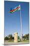 National Flag Blowing in Wind, Baku, Azerbaijan-Michael Runkel-Mounted Photographic Print