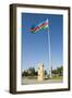 National Flag Blowing in Wind, Baku, Azerbaijan-Michael Runkel-Framed Photographic Print