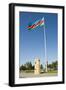 National Flag Blowing in Wind, Baku, Azerbaijan-Michael Runkel-Framed Photographic Print