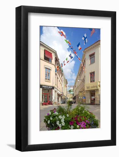 National Flags and Street Scene, Gothenburg, Sweden, Scandinavia, Europe-Frank Fell-Framed Photographic Print