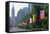 National Flags of Various Countries at Benjamin Franklin Parkway, Philadelphia, Pennsylvania, Usa-null-Framed Stretched Canvas