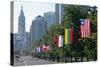 National Flags of Various Countries at Benjamin Franklin Parkway, Philadelphia, Pennsylvania, Usa-null-Stretched Canvas