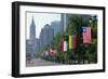 National Flags of Various Countries at Benjamin Franklin Parkway, Philadelphia, Pennsylvania, Usa-null-Framed Premium Photographic Print