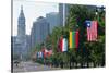 National Flags of Various Countries at Benjamin Franklin Parkway, Philadelphia, Pennsylvania, Usa-null-Stretched Canvas