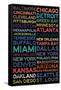 National Football League Cities Colorful-null-Framed Stretched Canvas
