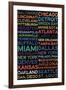 National Football League Cities Colorful-null-Framed Art Print