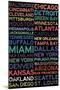 National Football League Cities Colorful-null-Mounted Art Print