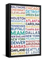 National Football League Cities on White-null-Framed Stretched Canvas