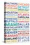 National Football League Cities on White-null-Stretched Canvas