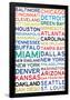 National Football League Cities on White-null-Framed Poster
